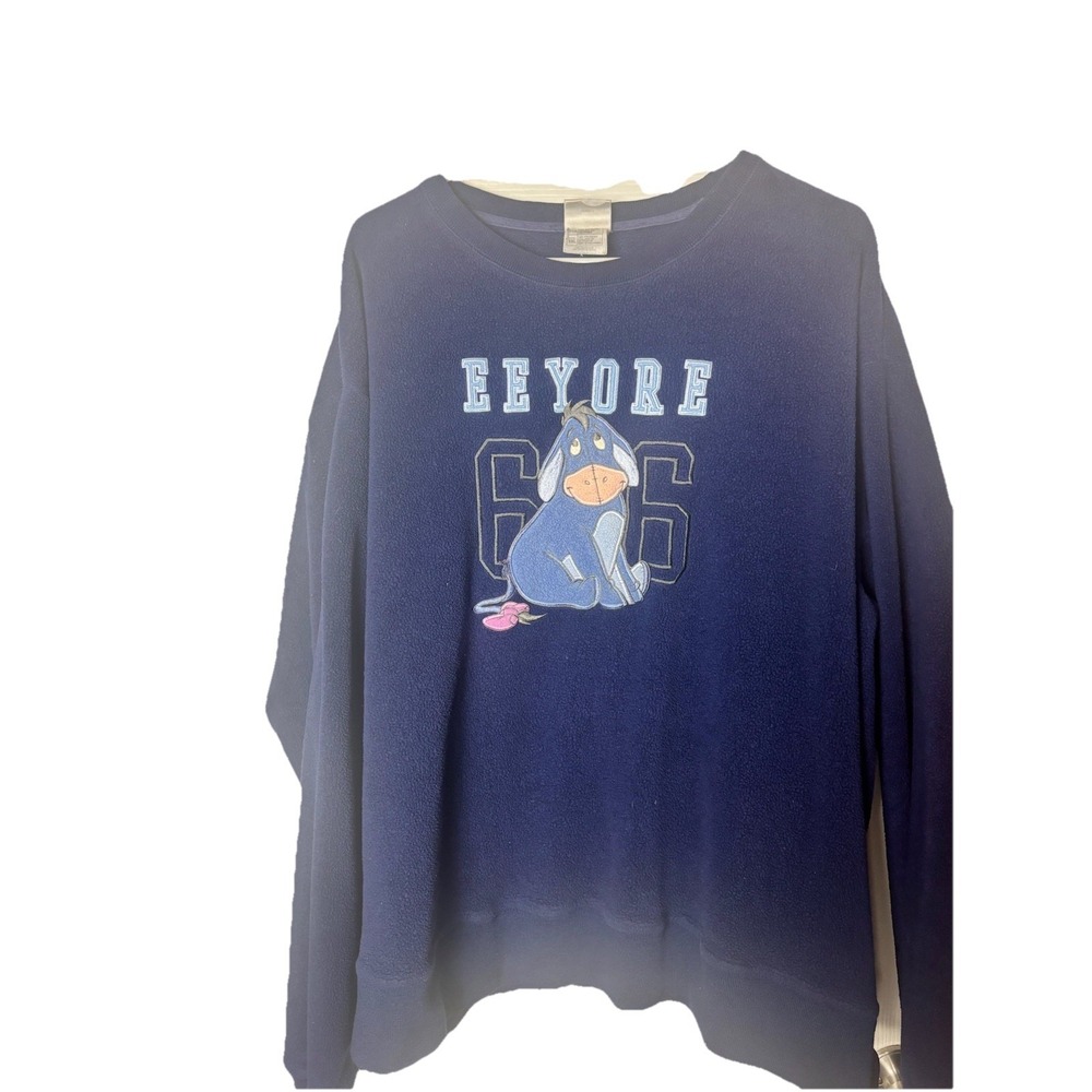 Vintage Disney Store Exclusive Sz 2XL Eeyore Blue Fleece Sweatshirt